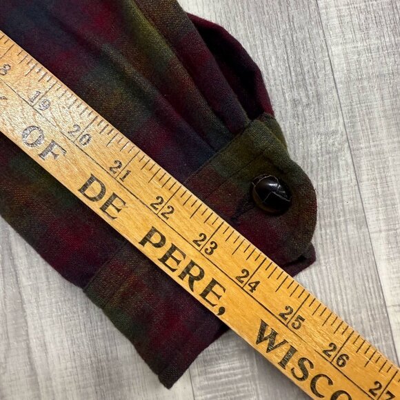 ✅ Mens L VTG Pendleton Plaid Shacket Jacket Button Up 100% Virgin Wool Southwest - Picture 7 of 10